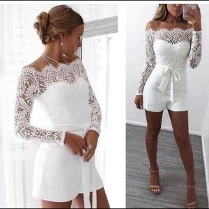 White lace romper